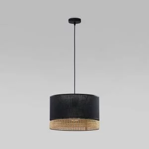 Подвесной светильник с тканевым абажуром TK Lighting Paglia Black 6543