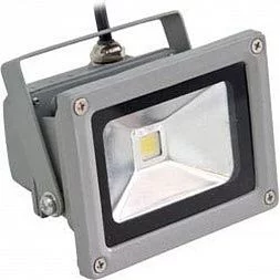 Прожектор квадратный, 1LED/10W-красный 230V серый (IP65) 114*133*88мм, LL-122